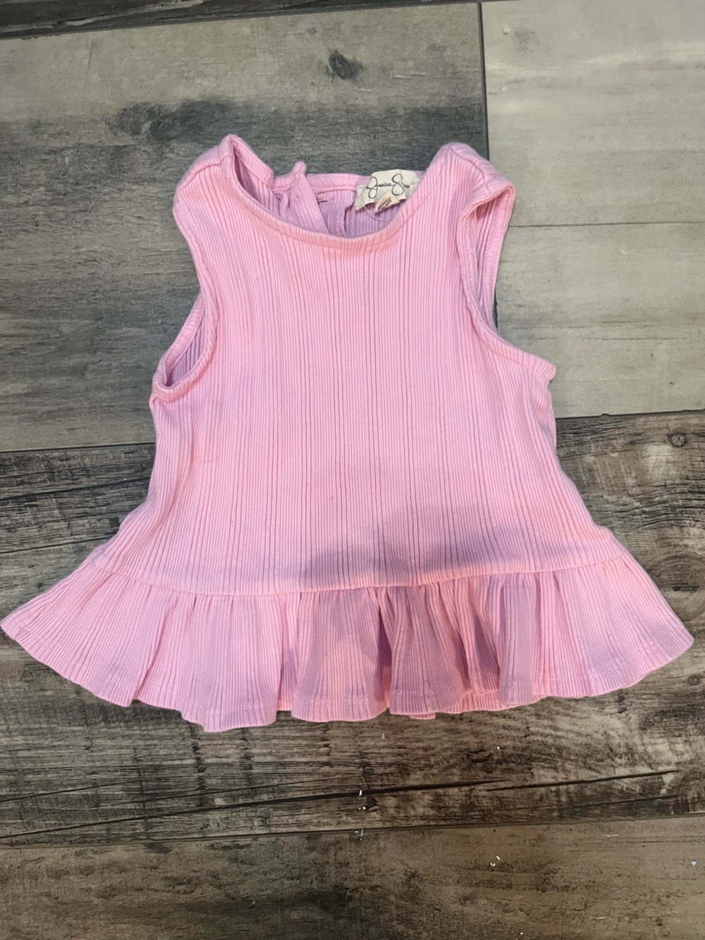 Jessica Simpson Pink Ribbed Ruffle Tunic Top 24M Toddler Girl